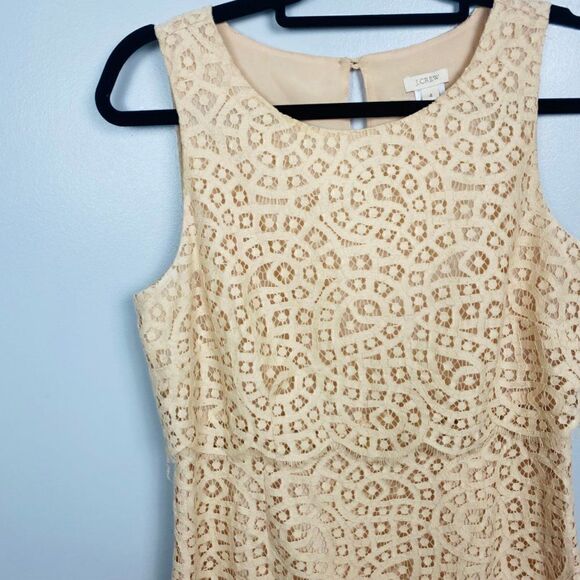 J. Crew Womens Size 4 Blush Pink Sleeveless Tiered Shift Dress in Teardrop Lace - Picture 6 of 10